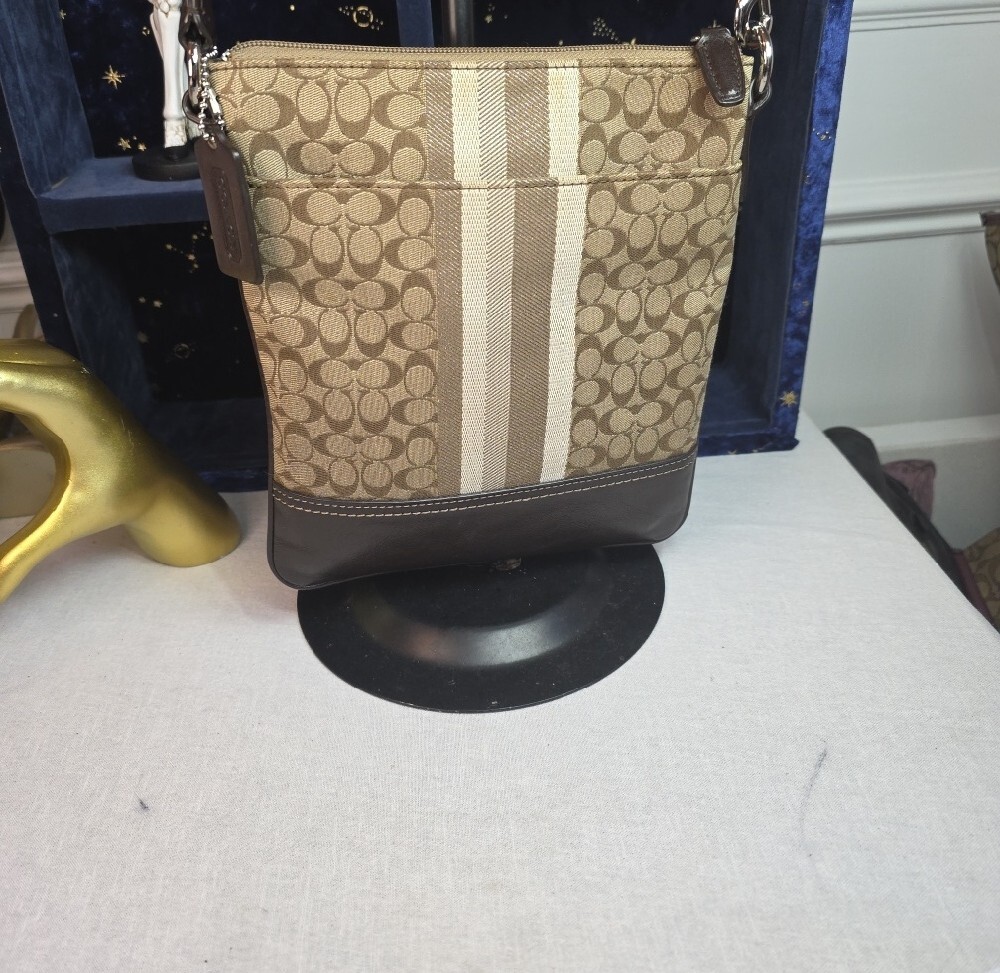 Coach Signature Stripe Mini C Crossbody Bag - Picture 4 of 7